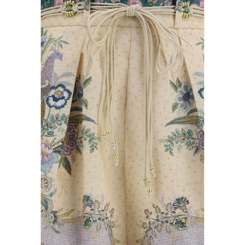 Zimmermann Indra Multicolor Linen Bermuda Shorts