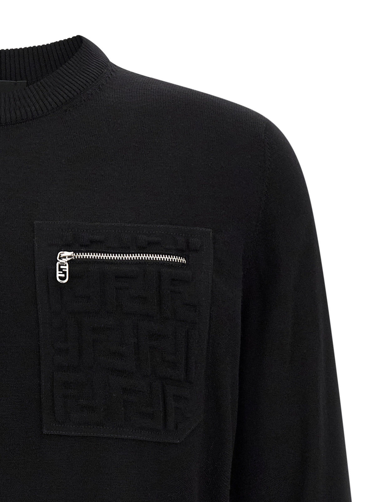 Fendi Black Virgin Wool Cardigan for Men