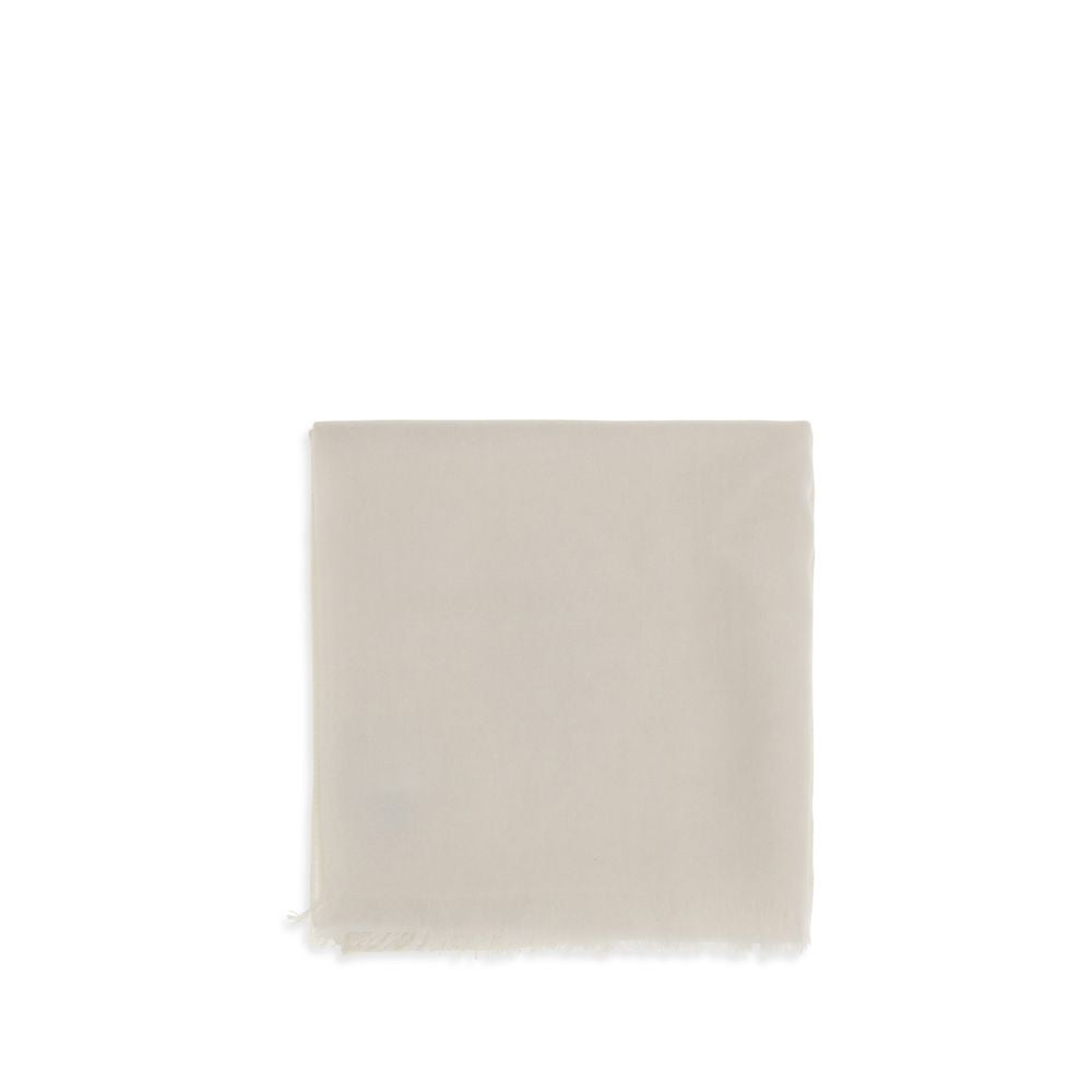 Brunello Cucinelli White Cashmere Scarf - Elegant Luxury Accessory