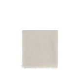 Brunello Cucinelli White Cashmere Scarf - Elegant Luxury Accessory