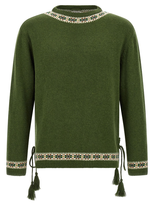 BODE Bicolor Virgin Wool Cardigan