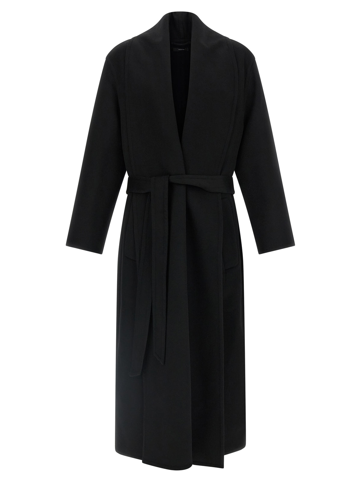 Tom Ford Black Virgin Wool Coat - Elegant Long Coat for Men
