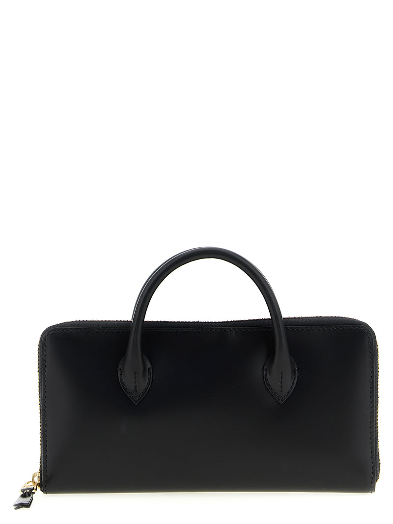 Comme Des Garçons Porte-cartes en cuir de vachette noir