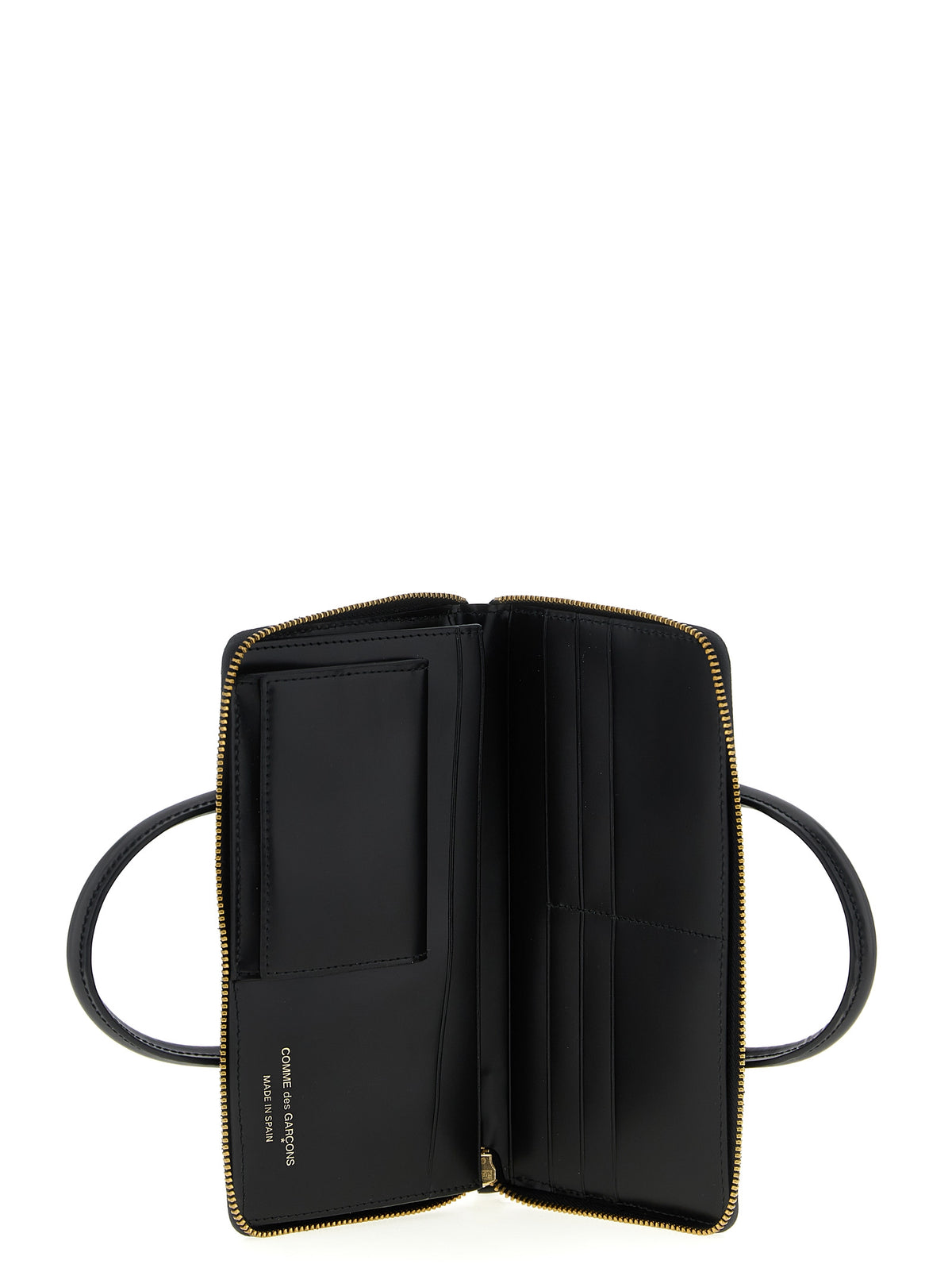 Comme Des Garçons Porte-cartes en cuir de vachette noir