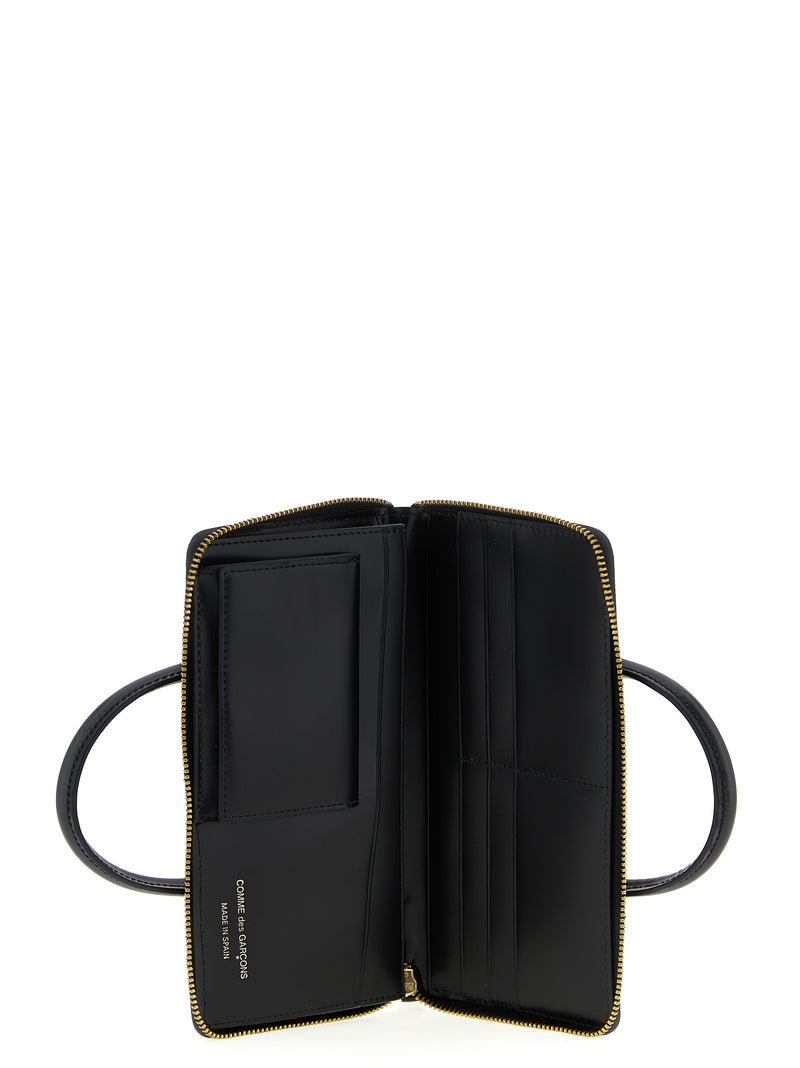 Comme Des Garçons Porte-cartes en cuir de vachette noir