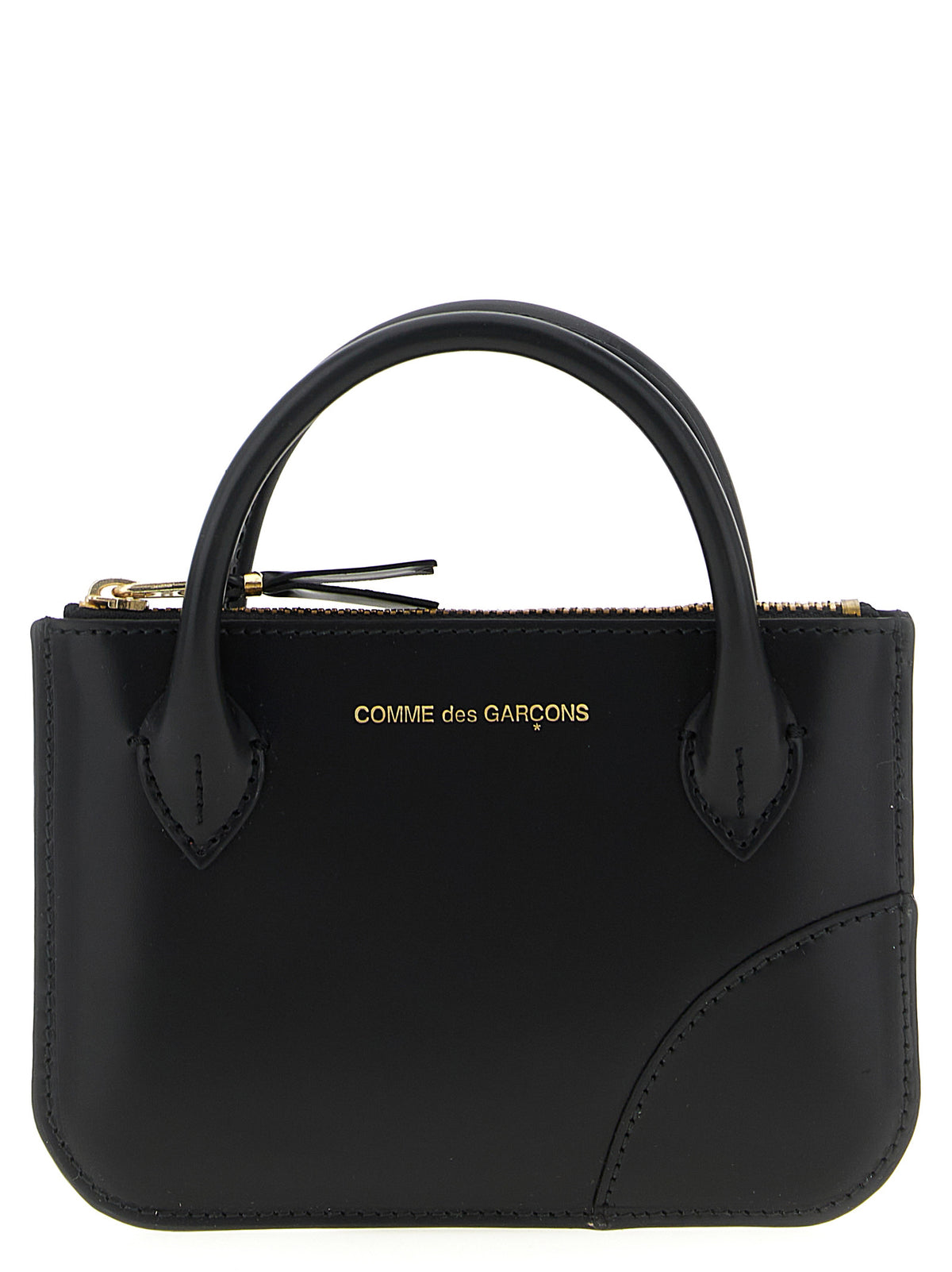 Comme Des Garçons Porte-cartes en cuir de vachette noir