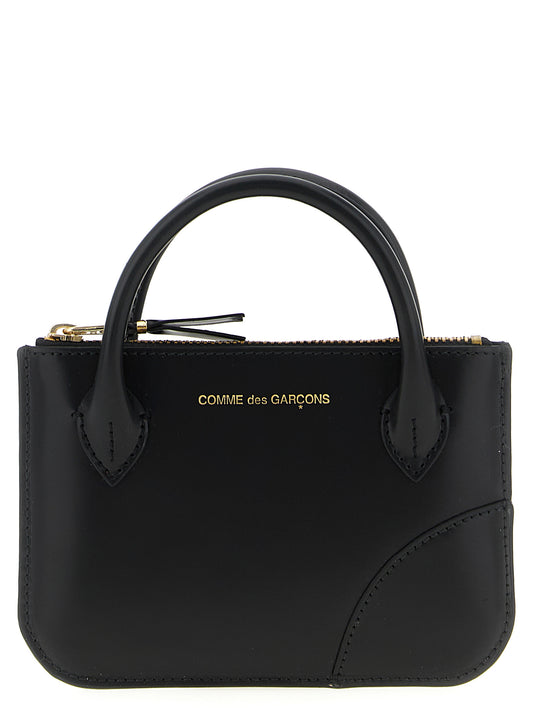 Comme Des Garçons Porte-cartes en cuir de vachette noir