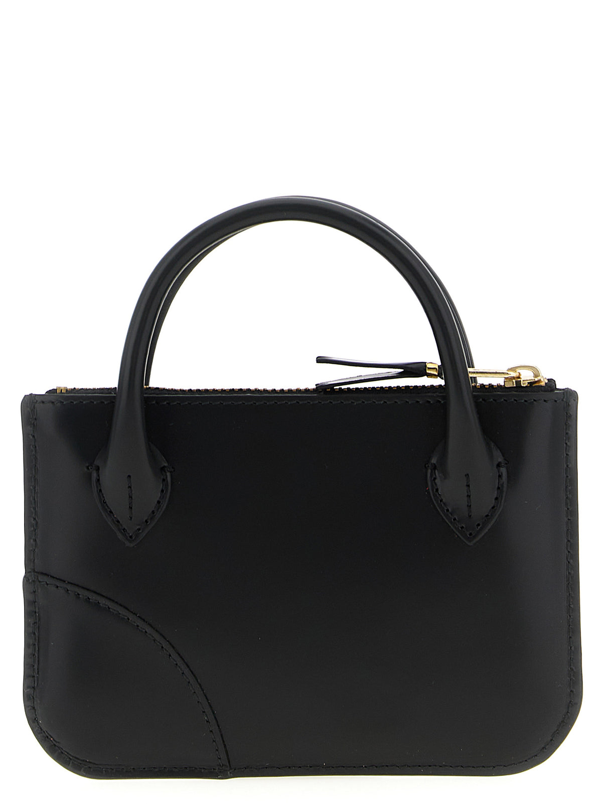 Comme Des Garçons Porte-cartes en cuir de vachette noir