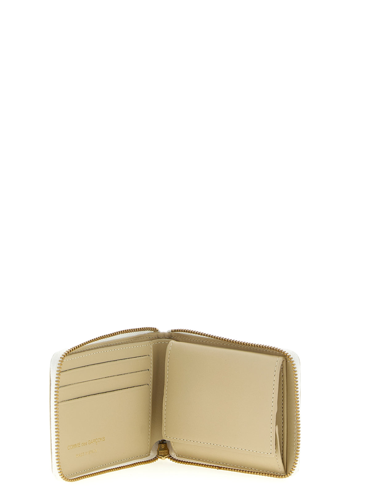 Comme Des Garçons Beige Calfskin Cardholder - Timeless Elegance