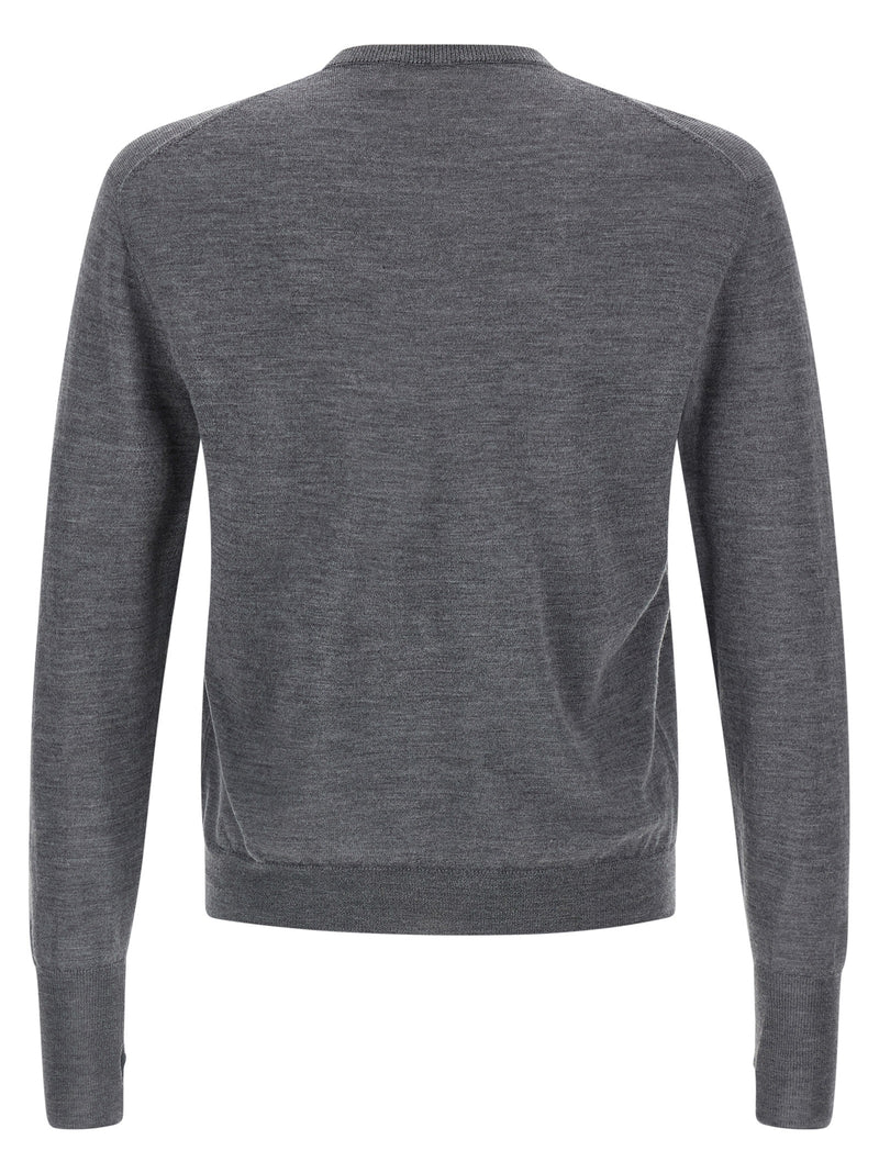 MA'RY'YA Gray Virgin Wool Cardigan for Men