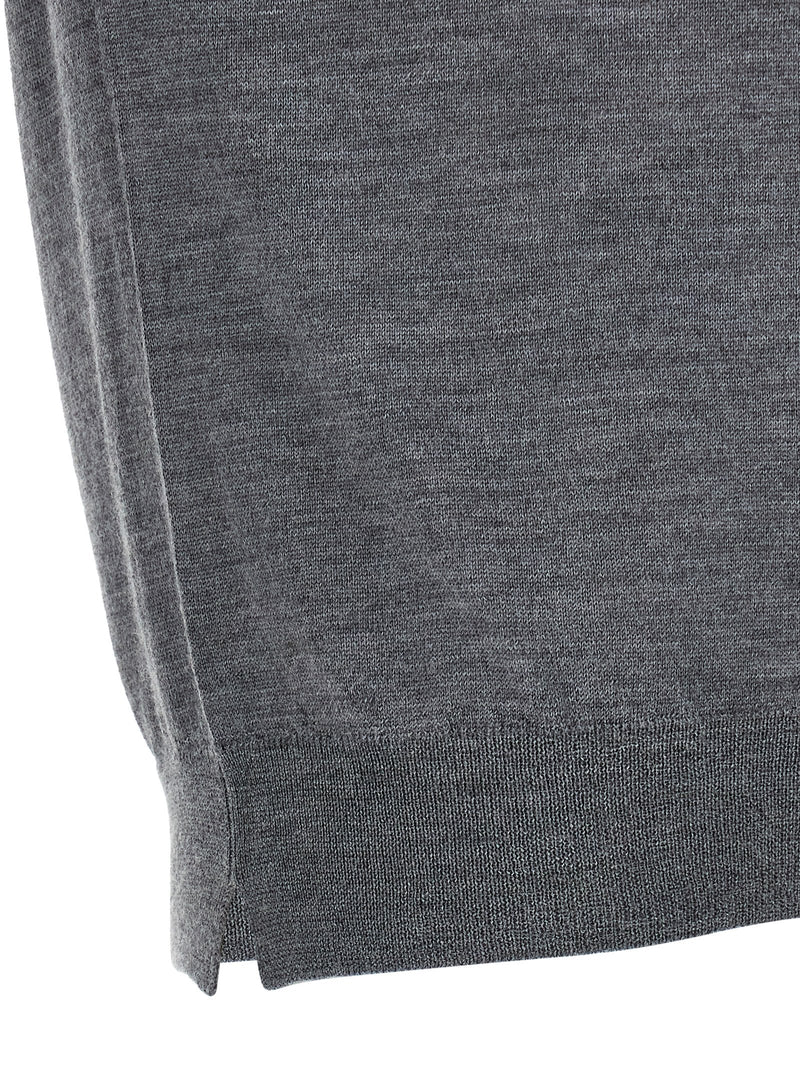 MA'RY'YA Gray Virgin Wool Cardigan for Men