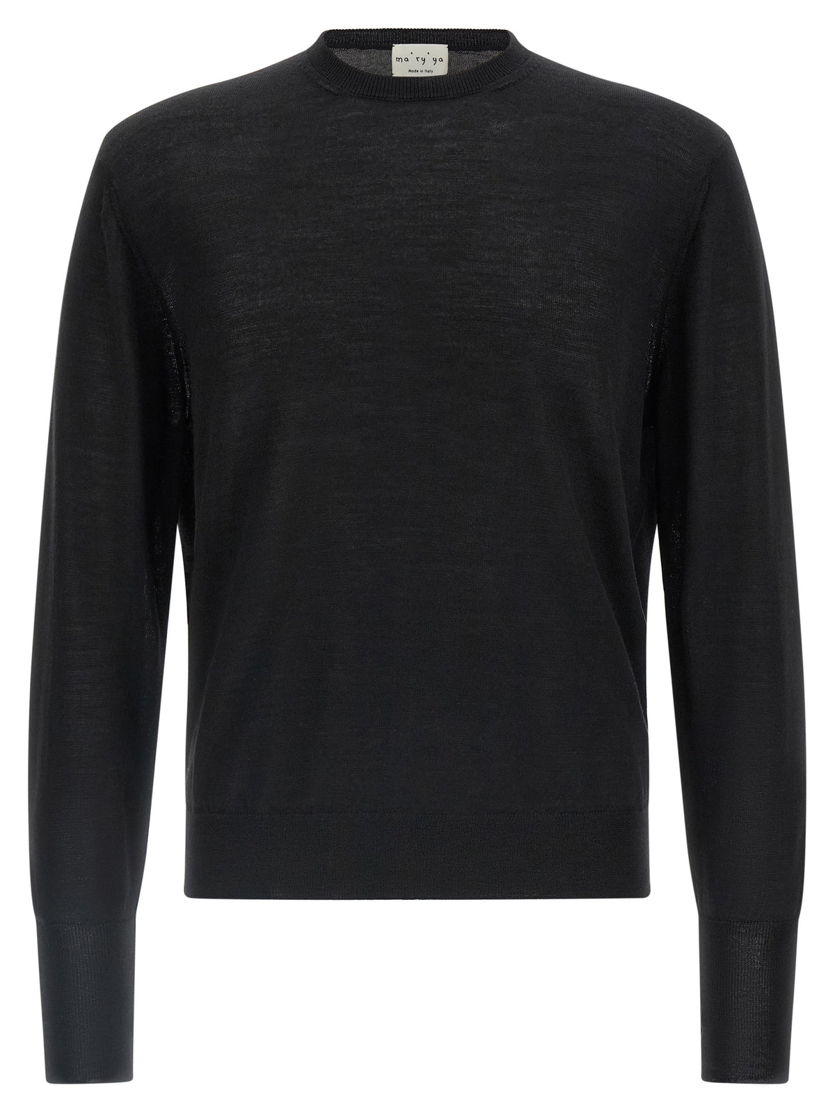 MA'RY'YA Black Virgin Wool Cardigan