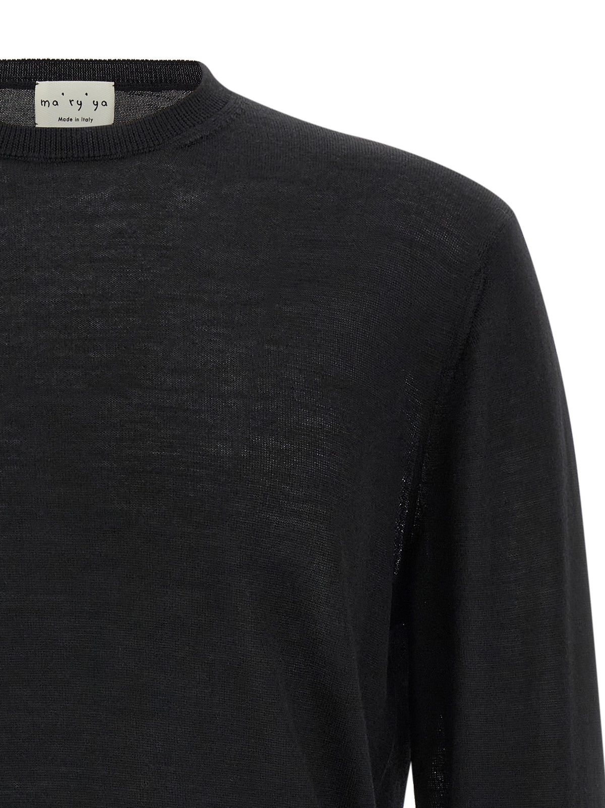 MA'RY'YA Black Virgin Wool Cardigan