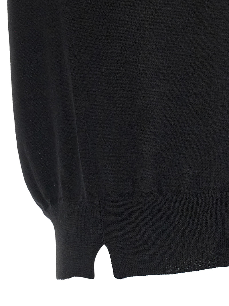 MA'RY'YA Black Virgin Wool Cardigan - Luxurious Comfort