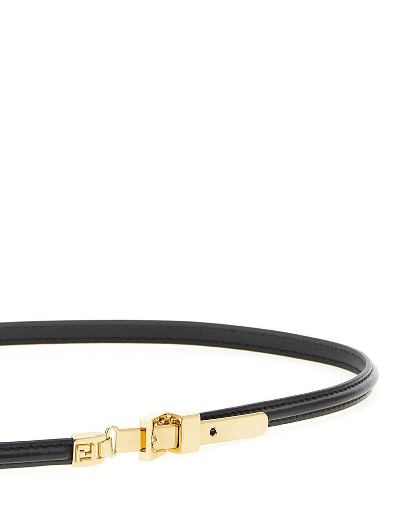Fendi Black Calfskin Thin Belt - Stylish and Elegant Accessory