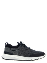 Baskets de sport en coton bleu Brunello Cucinelli