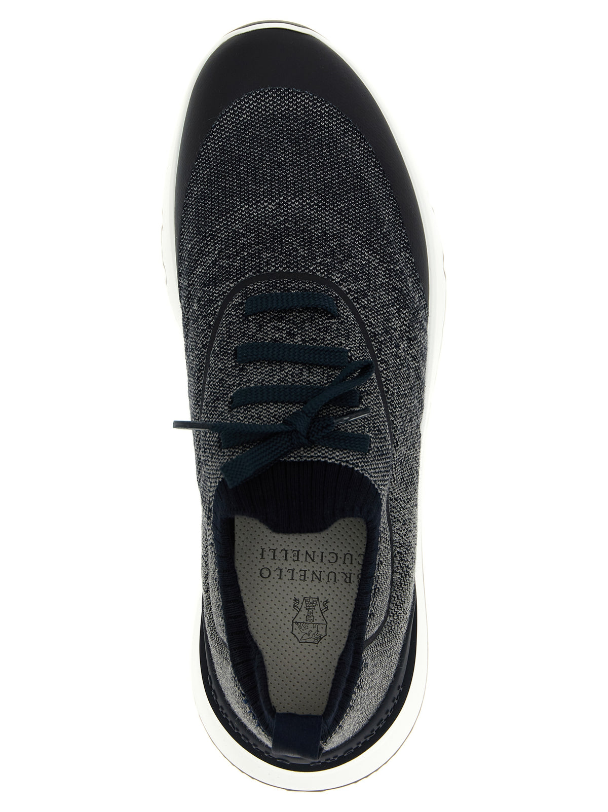 Baskets de sport en coton bleu Brunello Cucinelli