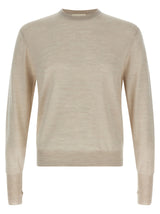MA'RY'YA Beige Virgin Wool Cardigan