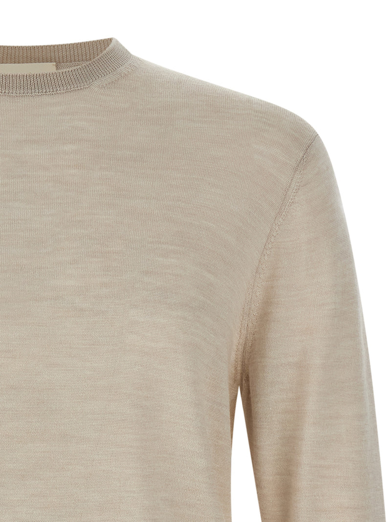 MA'RY'YA Beige Virgin Wool Cardigan for Men