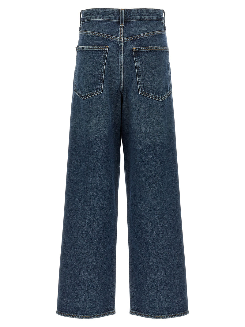 Agolde Vana Fold Blue Cotton Jeans for Women