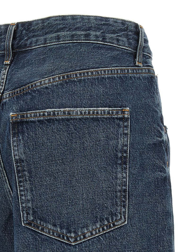 Agolde Vana Fold Blue Cotton Jeans for Women