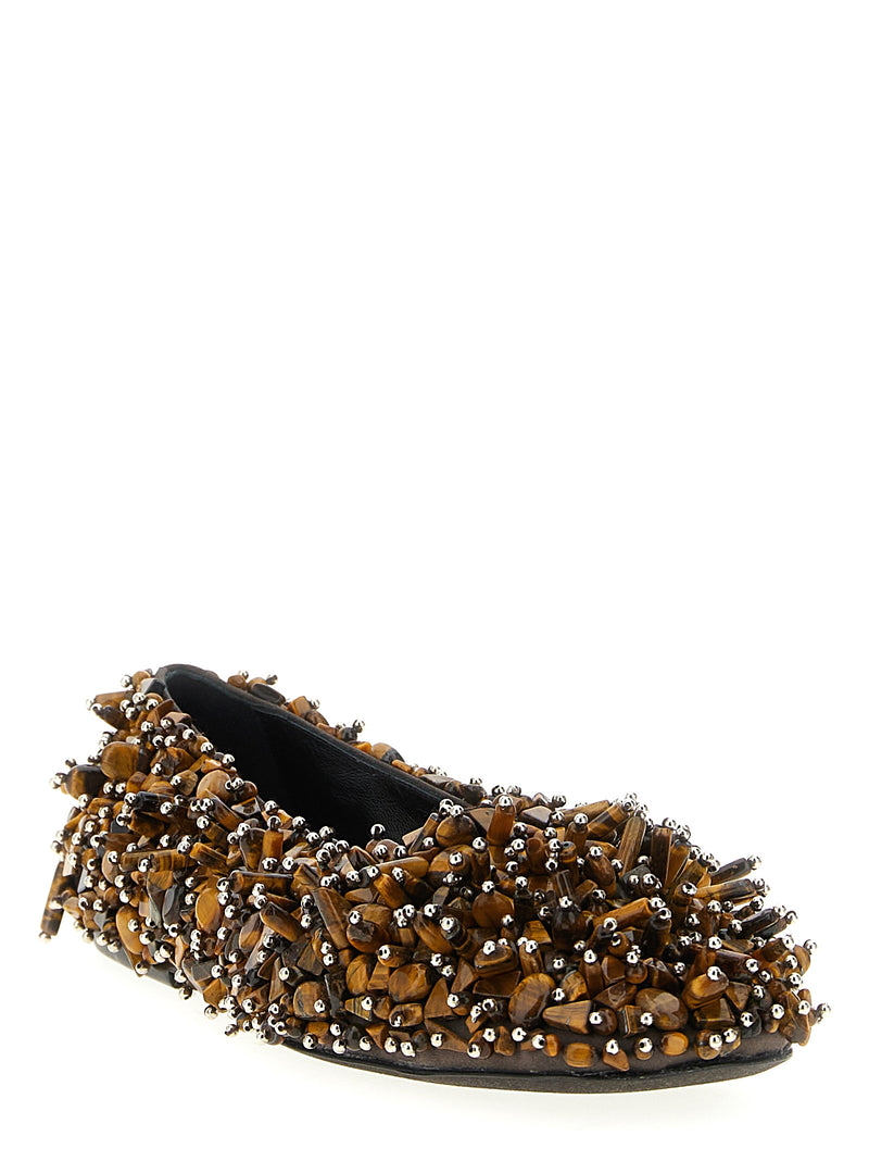 Dries Van Noten Brown Viscose Ballet Flats for Women