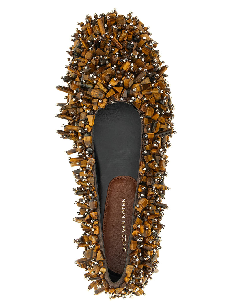 Dries Van Noten Brown Viscose Ballet Flats for Women