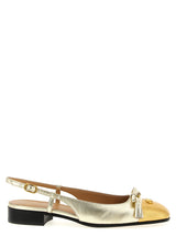 Valentino Garavani Gold Leather Ballet Flats - Valet Du Roi