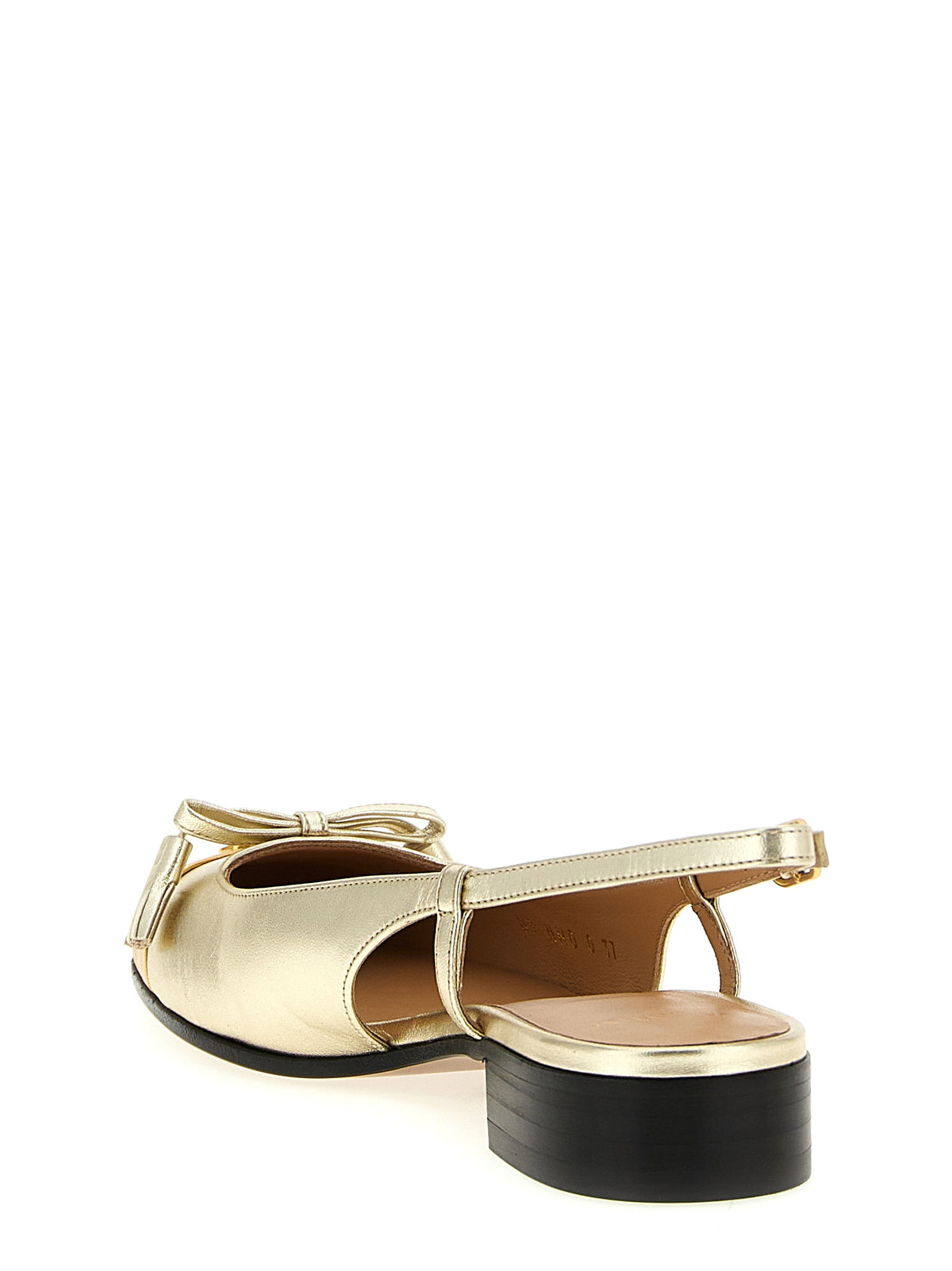 Valentino Garavani Gold Leather Ballet Flats - Valet Du Roi
