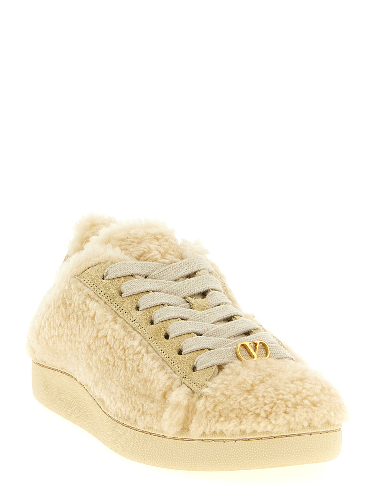 Valentino Garavani Royco Beige Wool Sneakers