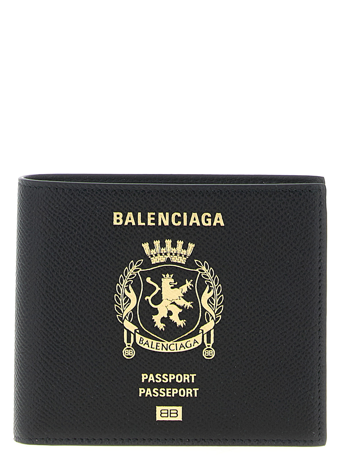 Portefeuille Balenciaga en cuir de veau noir