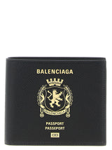Portefeuille Balenciaga en cuir de veau noir
