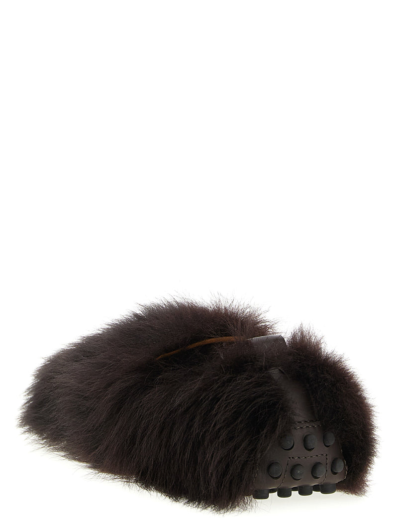 Tod's Brown Lamb Leather Slip-On Loafers for Women