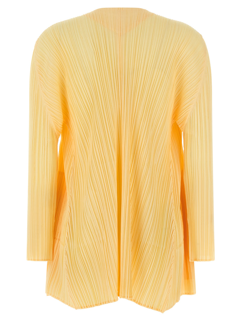 PLEATS PLEASE ISSEY MIYAKE Bicolor Polyester Cardigan