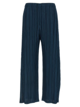 PLEATS PLEASE ISSEY MIYAKE Pantalon décontracté en polyester bleu