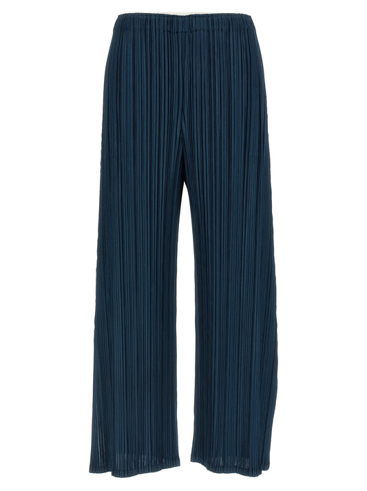 PLEATS PLEASE ISSEY MIYAKE Pantalon décontracté en polyester bleu