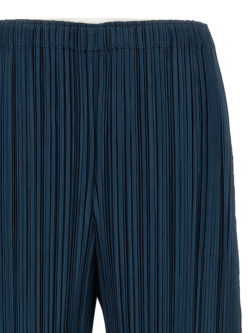 PLEATS PLEASE ISSEY MIYAKE Pantalon décontracté en polyester bleu