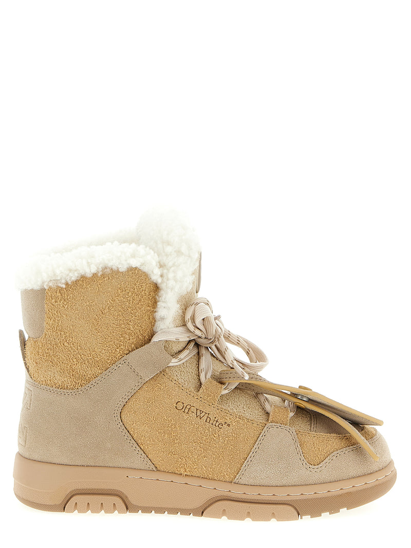Off-White Beige Calfskin Ankle Boots - Winter Collection