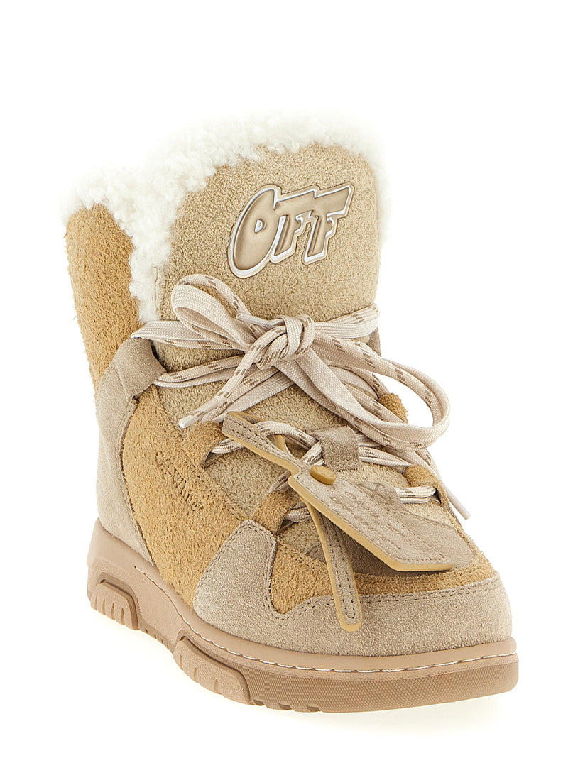 Off-White Beige Calfskin Ankle Boots - Winter Collection