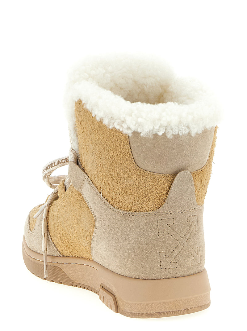 Off-White Beige Calfskin Ankle Boots - Winter Collection