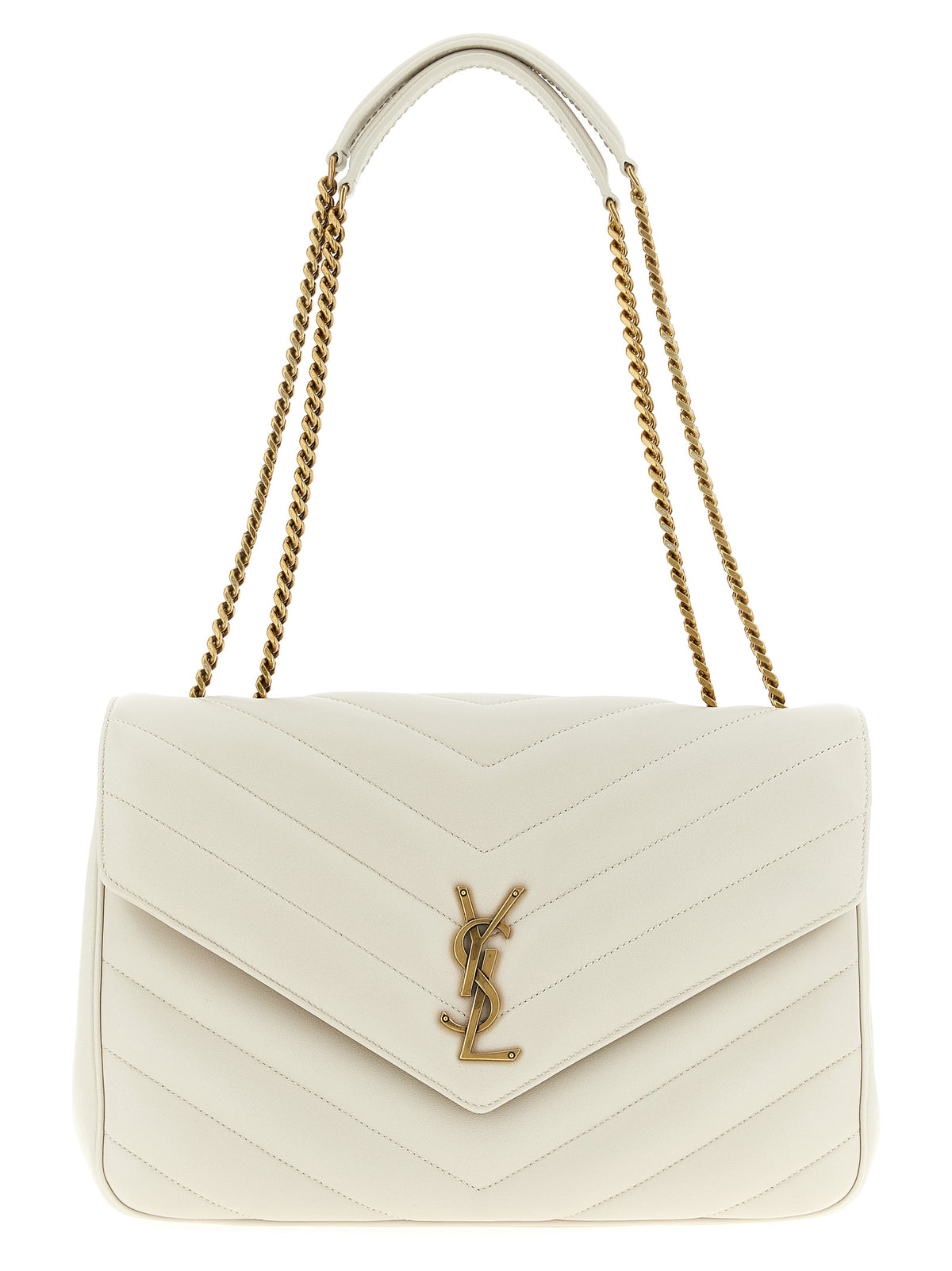 Sac à bandoulière Saint Laurent en cuir d'agneau beige