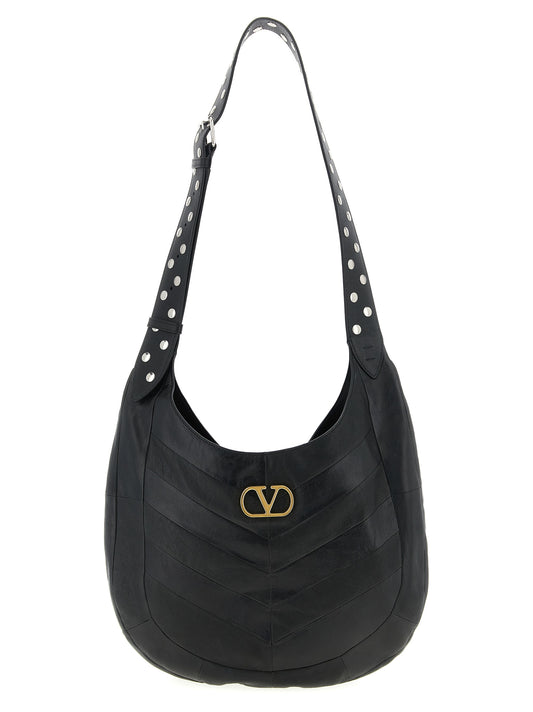 Sac à bandoulière Valentino Garavani en cuir d'agneau noir