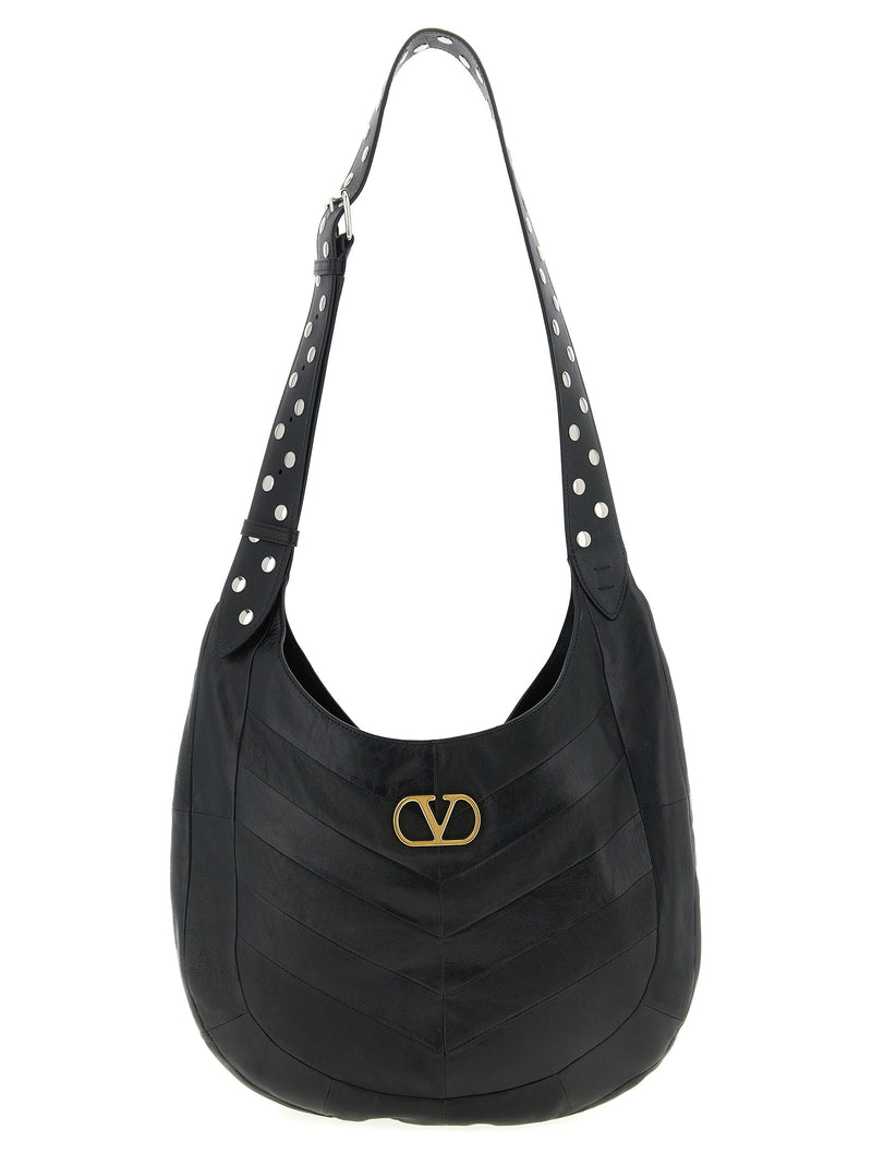 Sac à bandoulière Valentino Garavani en cuir d'agneau noir