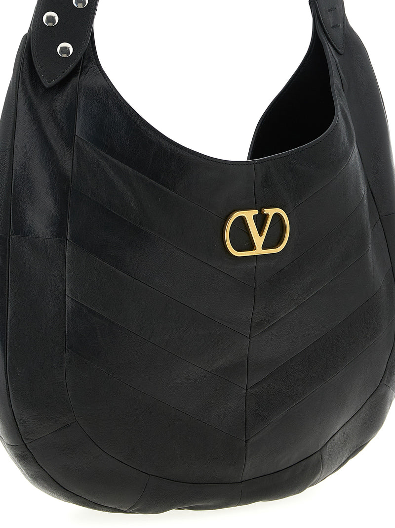 Sac à bandoulière Valentino Garavani en cuir d'agneau noir
