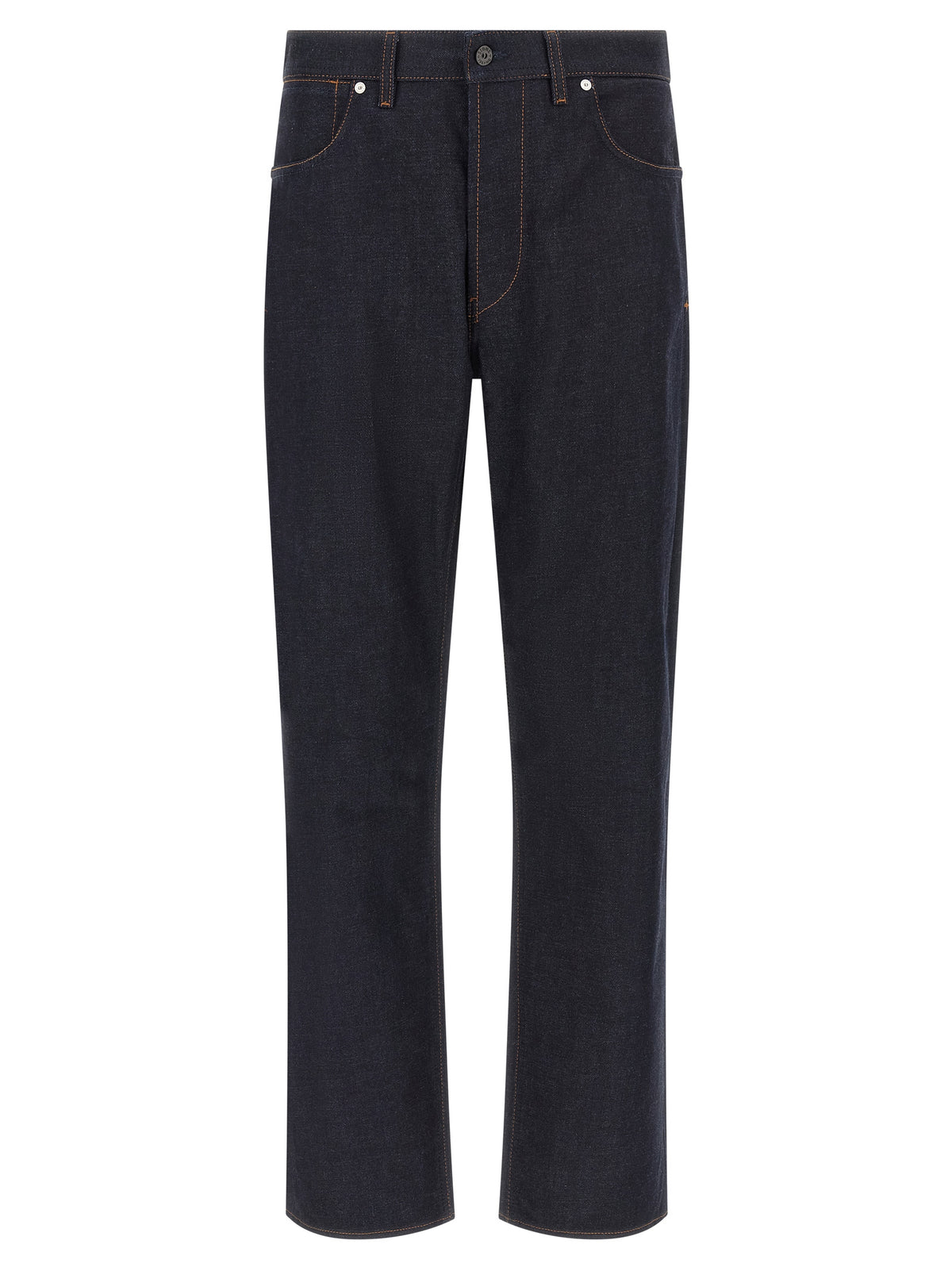 Stone Island Blue Cotton Straight-Leg Jeans