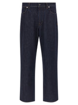 Stone Island Blue Cotton Straight-Leg Jeans for Men