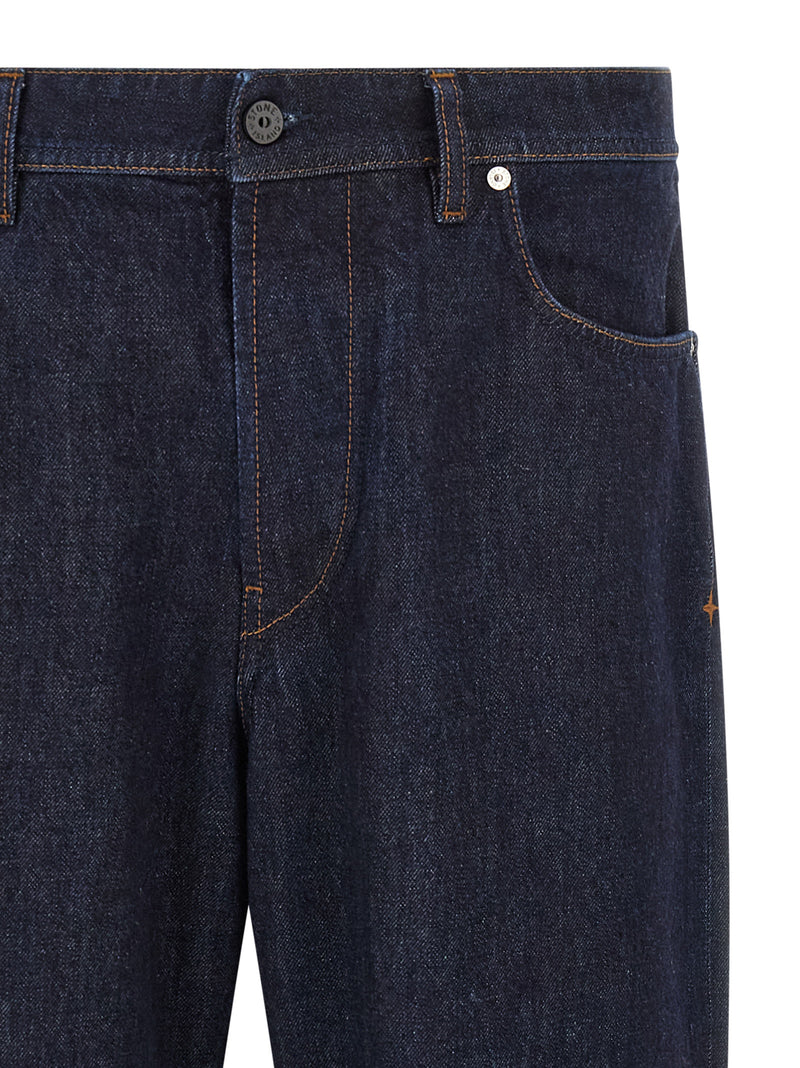 Stone Island Blue Cotton Straight-Leg Jeans for Men