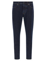 Stone Island Blue Cotton Straight-Leg Jeans