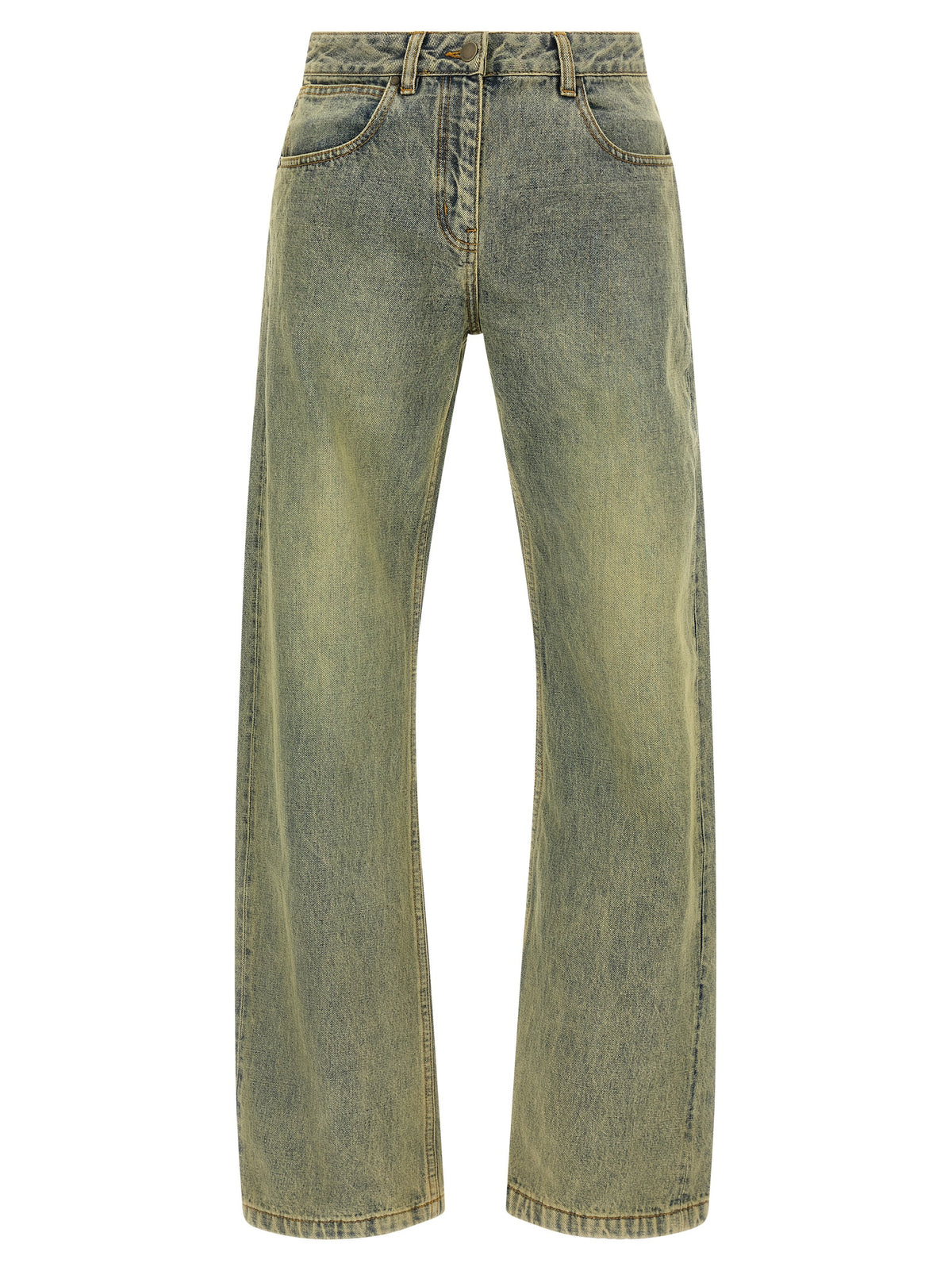 Jeans droit bicolore en coton Entire Studios