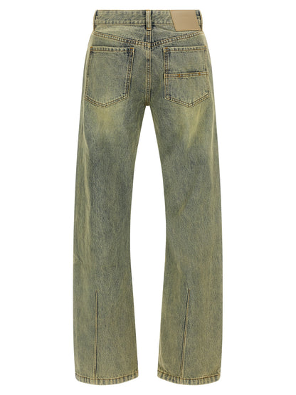 Entire Studios Bicolor Cotton Straight-Leg Jeans